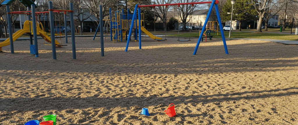 Playground surface options, playground surfaces, safe playground materials