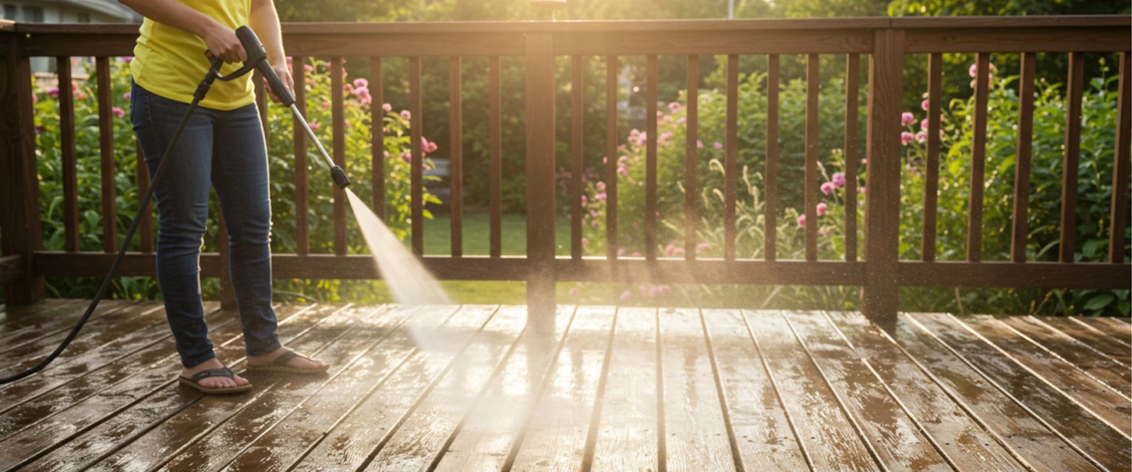 Deck maintenance tips, backyard deck cleaning, wood deck care