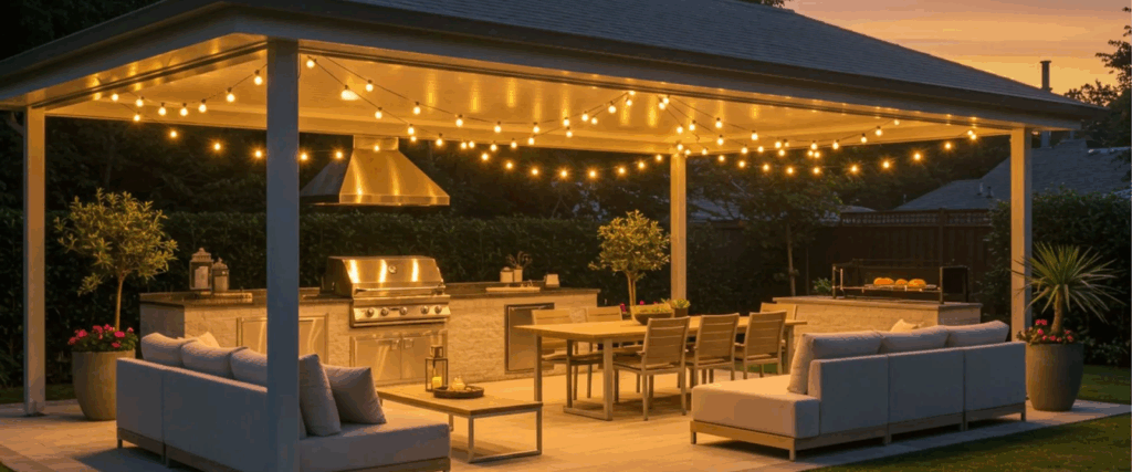Backyard pavilion layout inspiration
