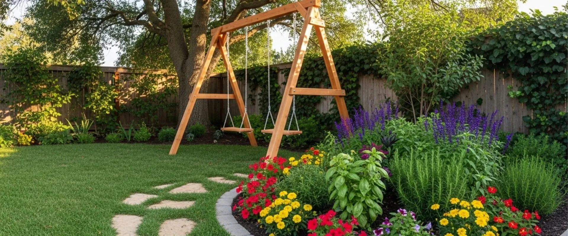 swing set sizes for small backyard