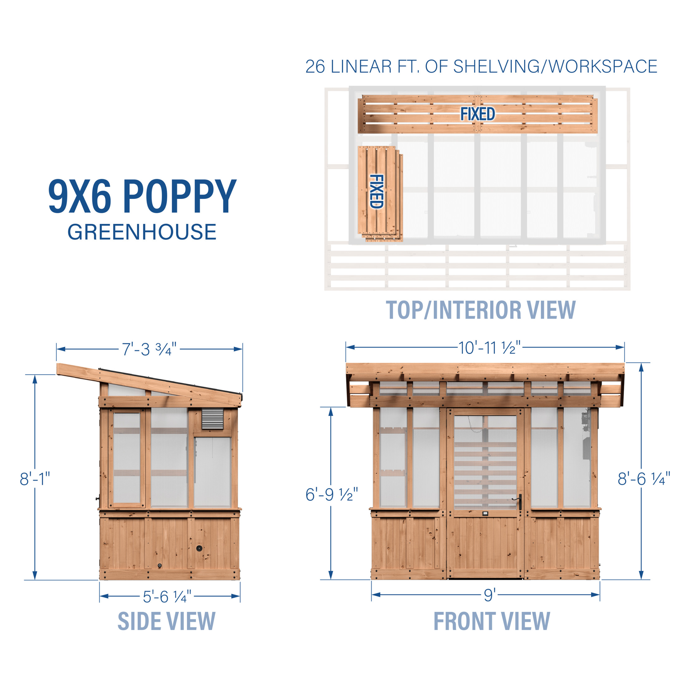 9x6 Poppy Greenhouse - Image 4