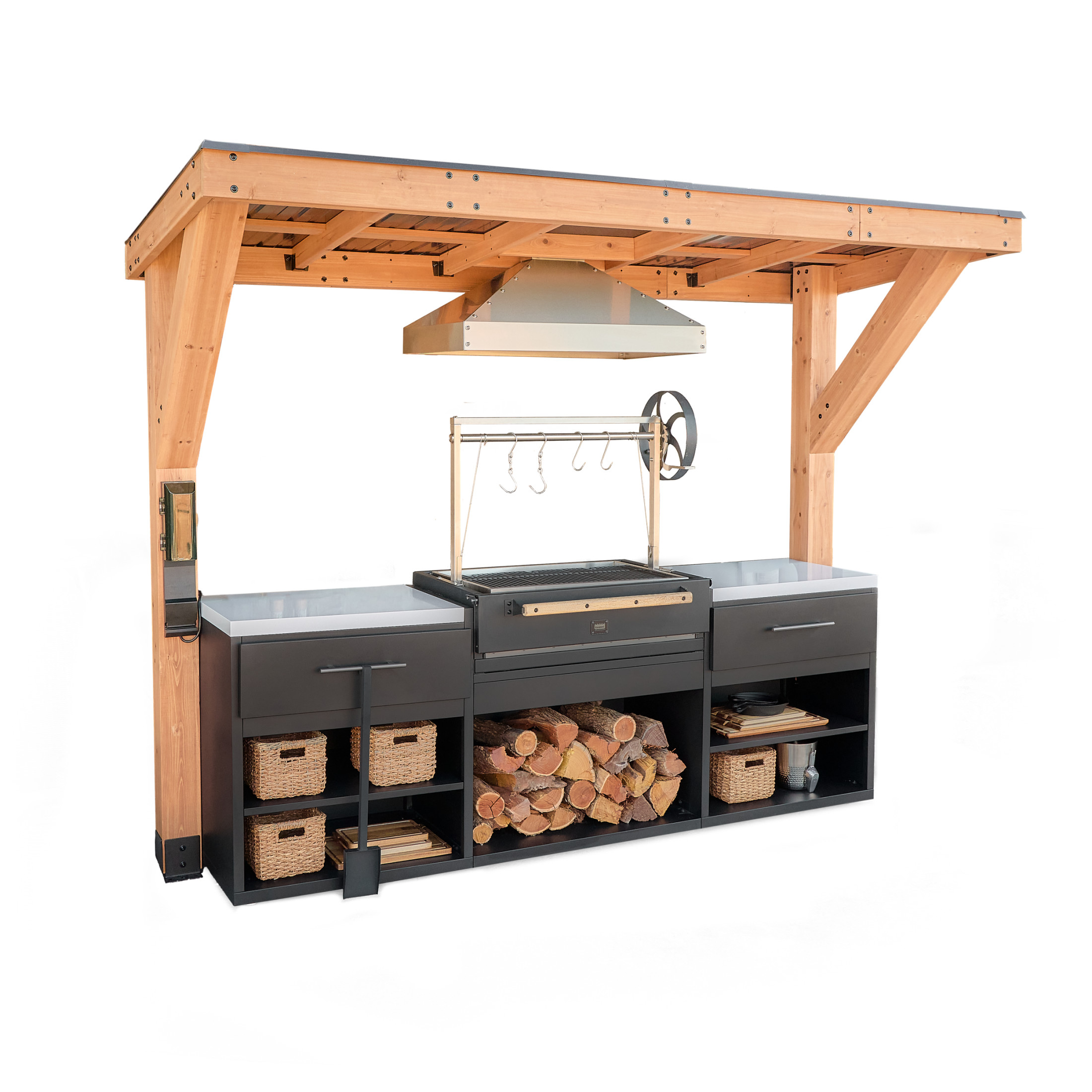Timber Rock Outdoor Cook Station with Argentine Grill - Image 22