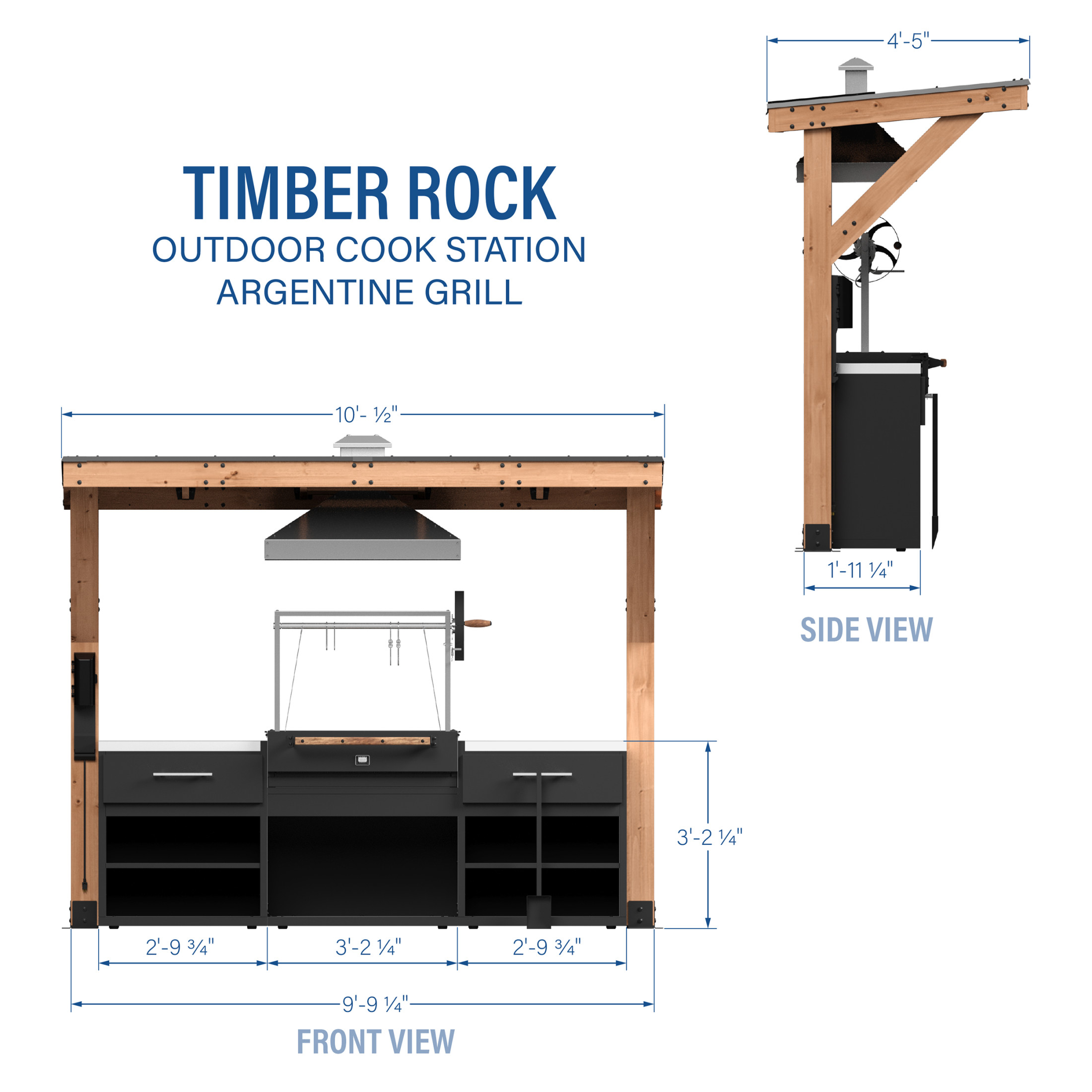 Timber Rock Outdoor Cook Station with Argentine Grill - Image 20