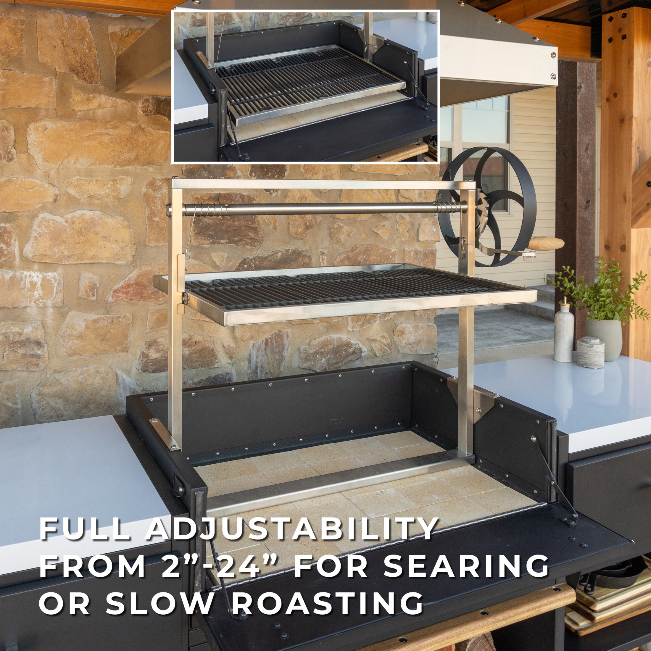 Timber Rock Outdoor Cook Station with Argentine Grill - Image 19