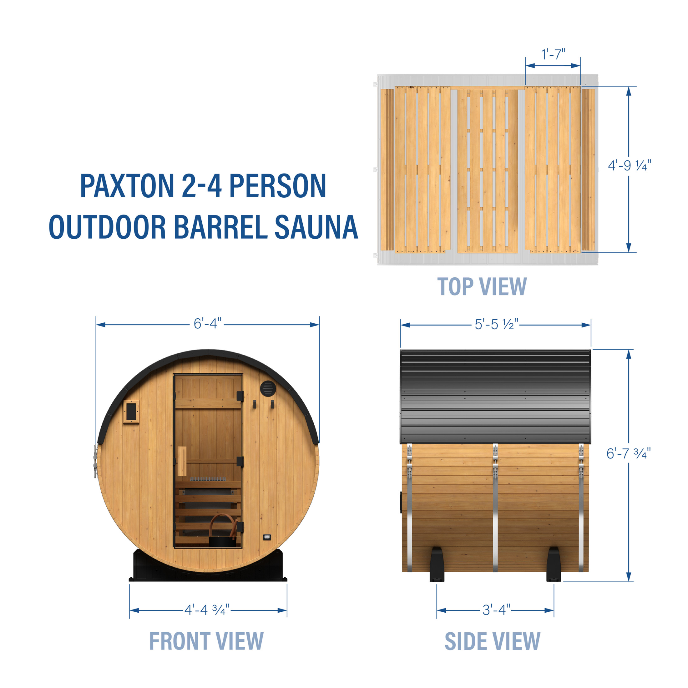 Paxton Outdoor Barrel Sauna – 2-4 Person - Image 14