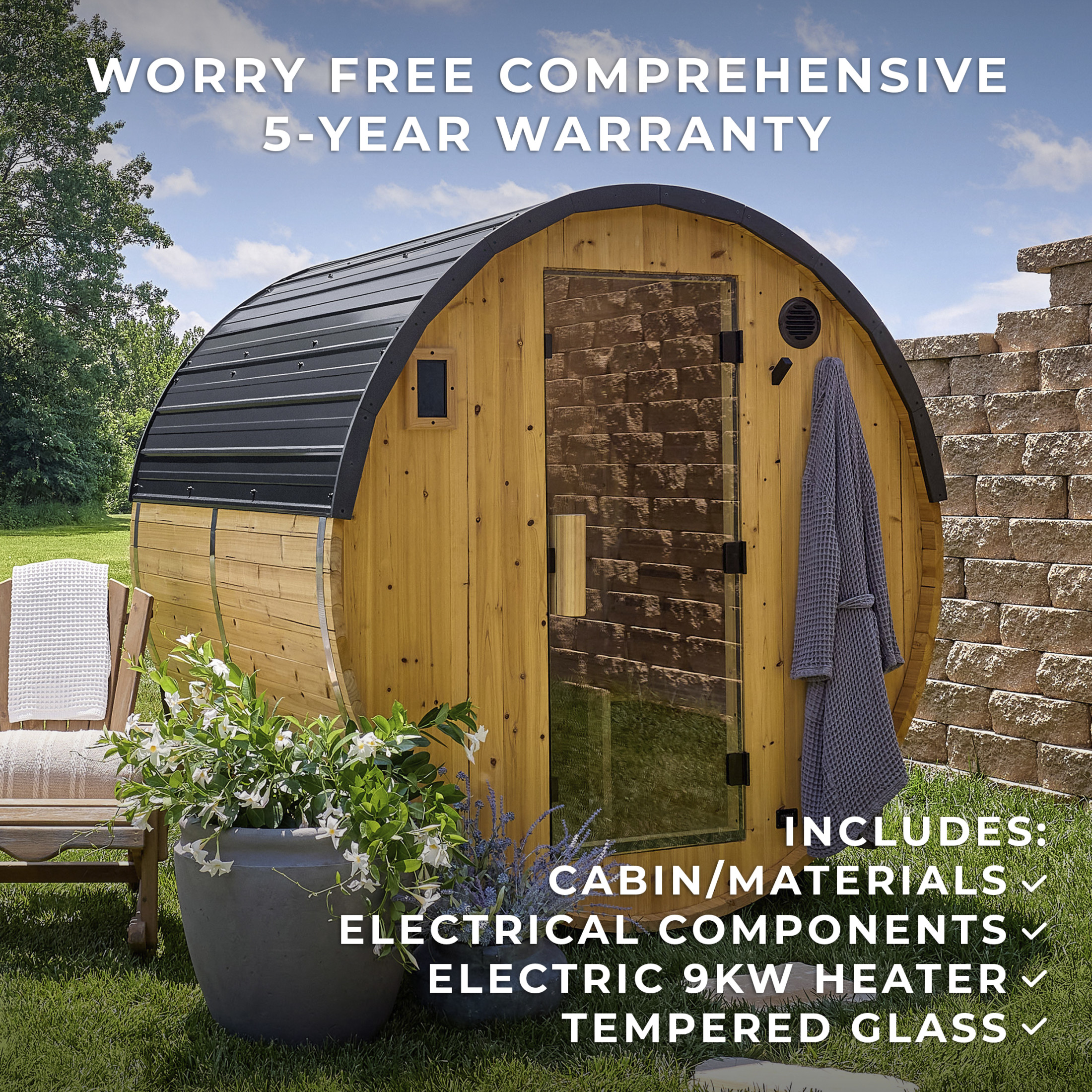 Paxton Outdoor Barrel Sauna – 2-4 Person - Image 13