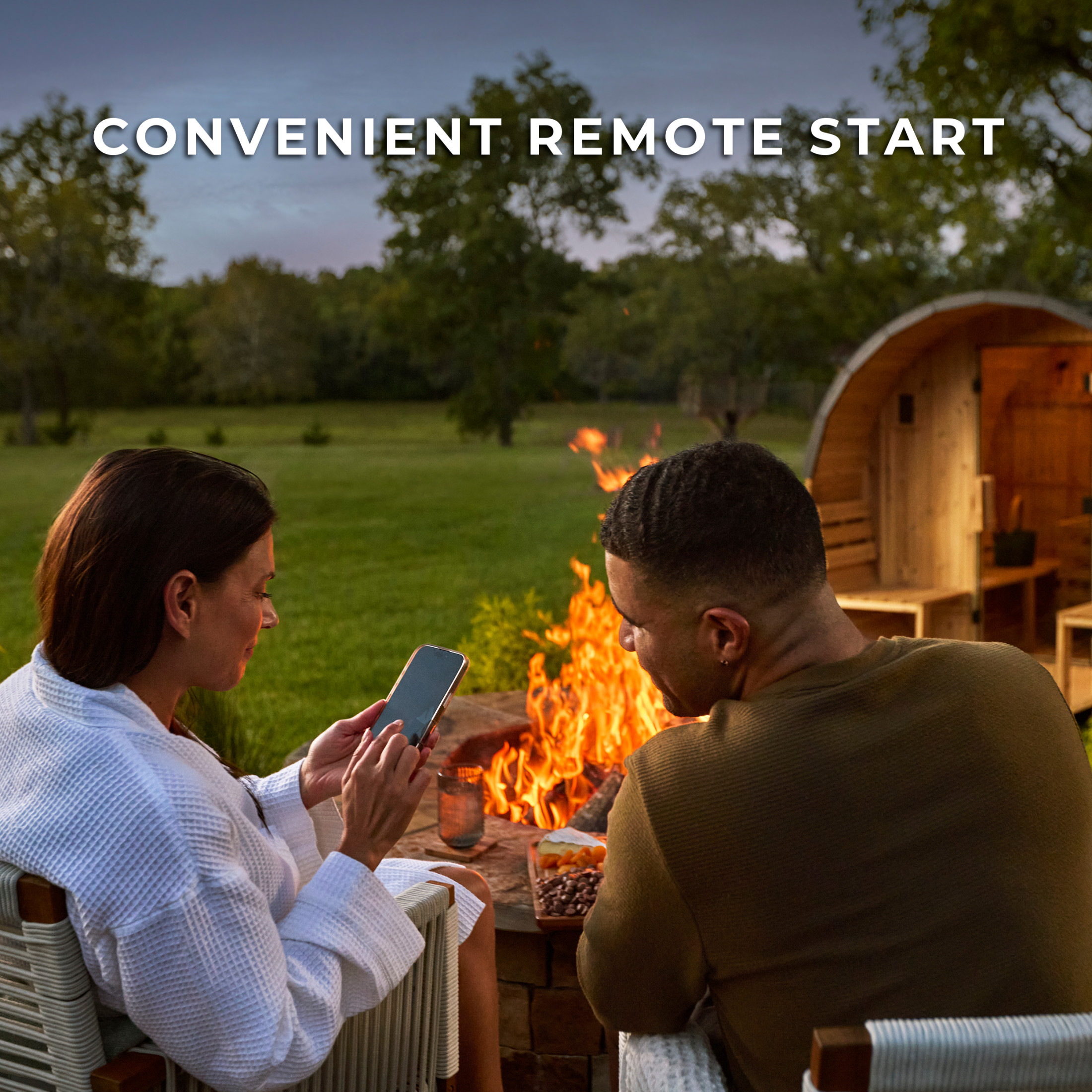 Paxton Outdoor Barrel Sauna with Porch – 2-4 Person - Image 10