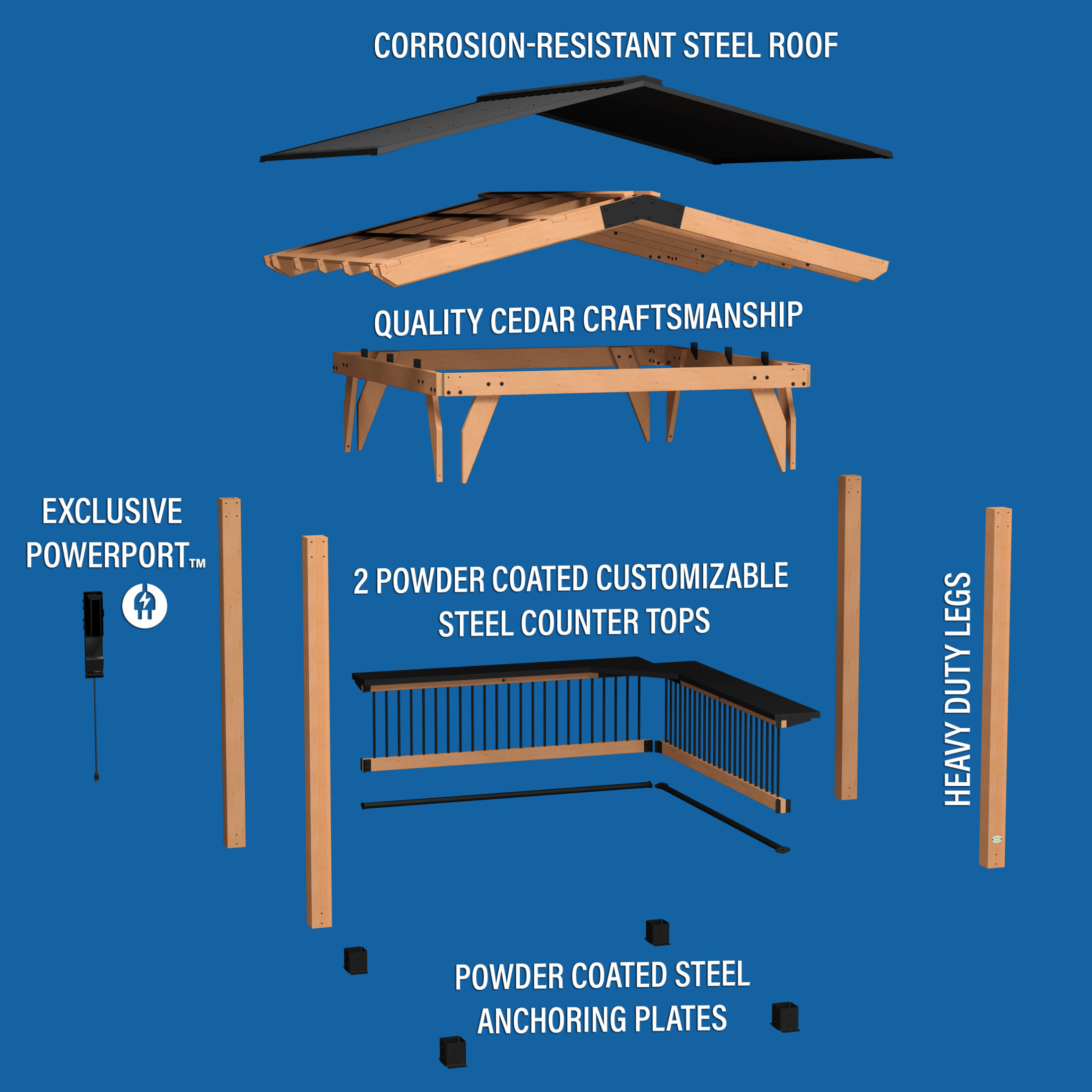 Granada Grill Gazebo with Outdoor Bar - Image 2