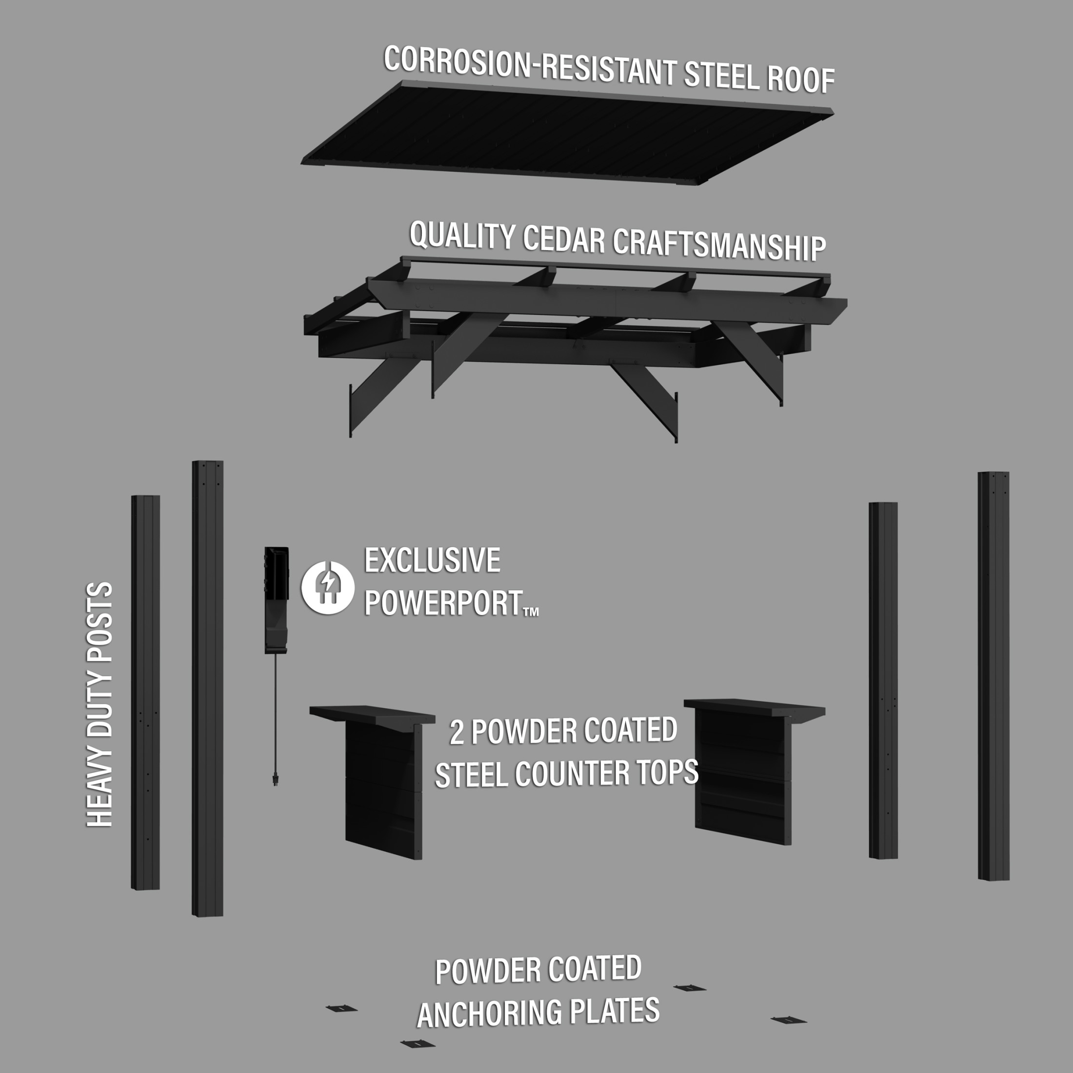 Rockport Steel Grill Gazebo - Image 2