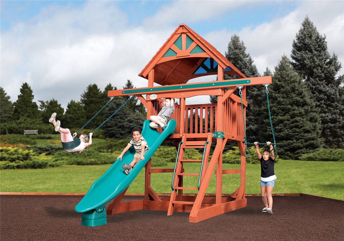 Classic Adventure Treehouse Jumbo Space Saver Swing Set